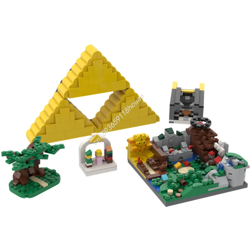 

859pcs MOC Green-Clad Swordsman Hero: Ocarina of Time Italian Plumber Building Blocks Christmas Gift Children's fine motor train