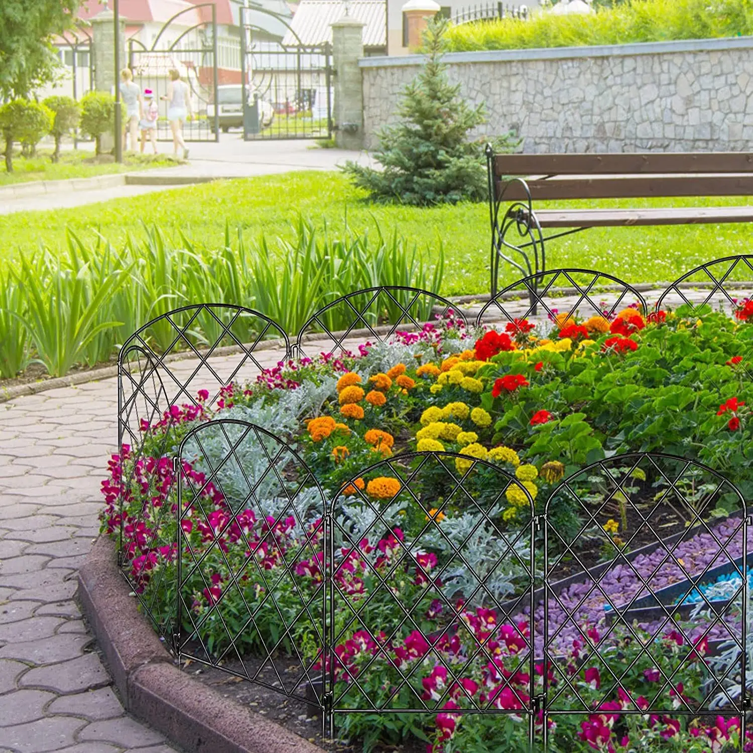 

10 Pack Garden Fence Rustproof Animal Barrier Outdoor Flower Bed Landscape Decor