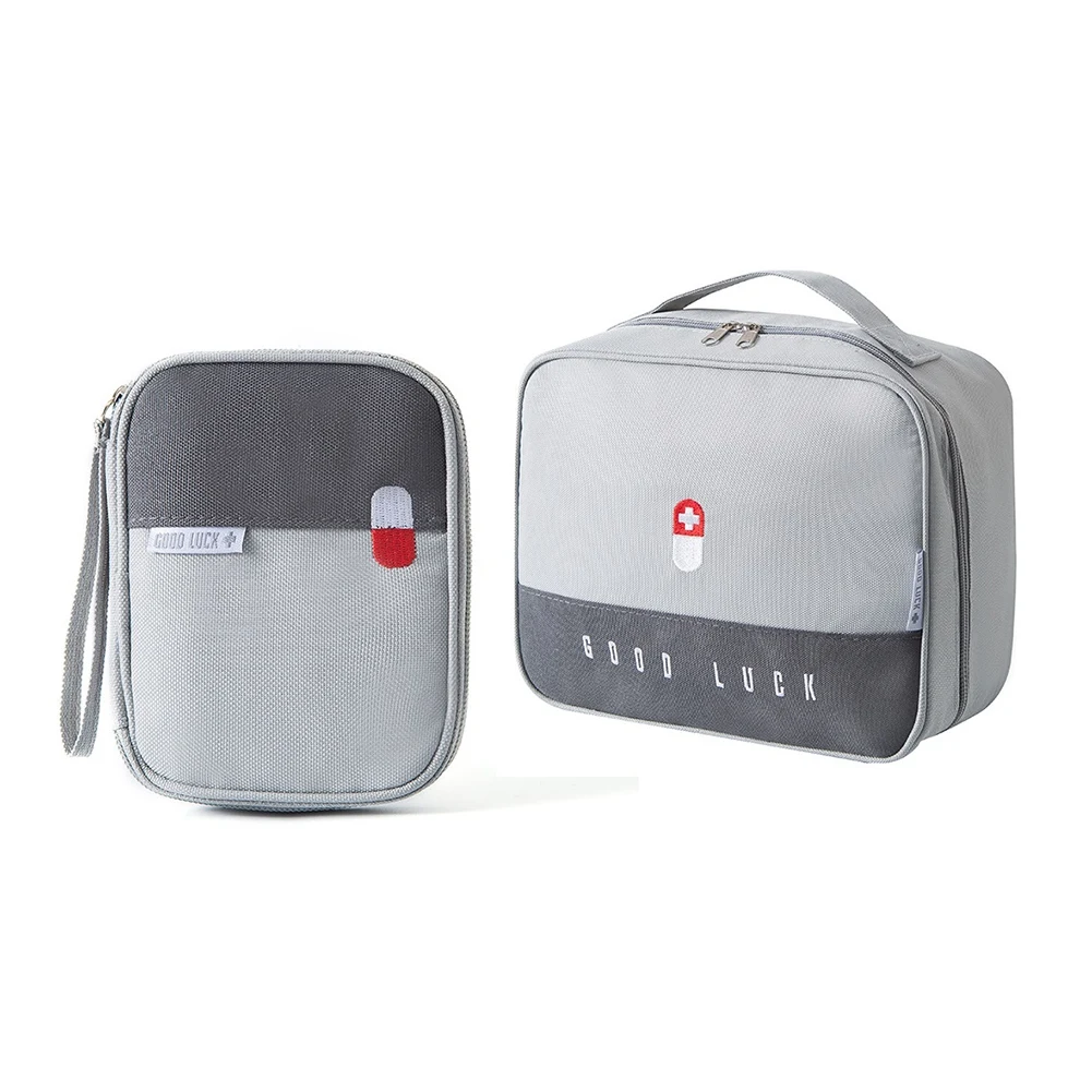 First Aid Bag Empty Medicine Bag for Travel First Aid Kits for Holiday, Portable Waterproof Emergency Medicine Bag(Gray)