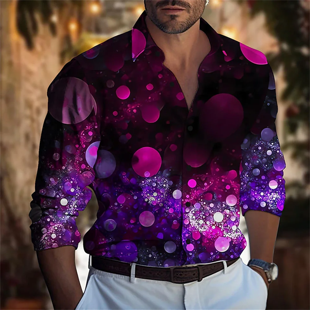 

2024 Men's Fashion New Party Casual Fashion Button Collar Colorful High Quality Long Sleeve Shirt