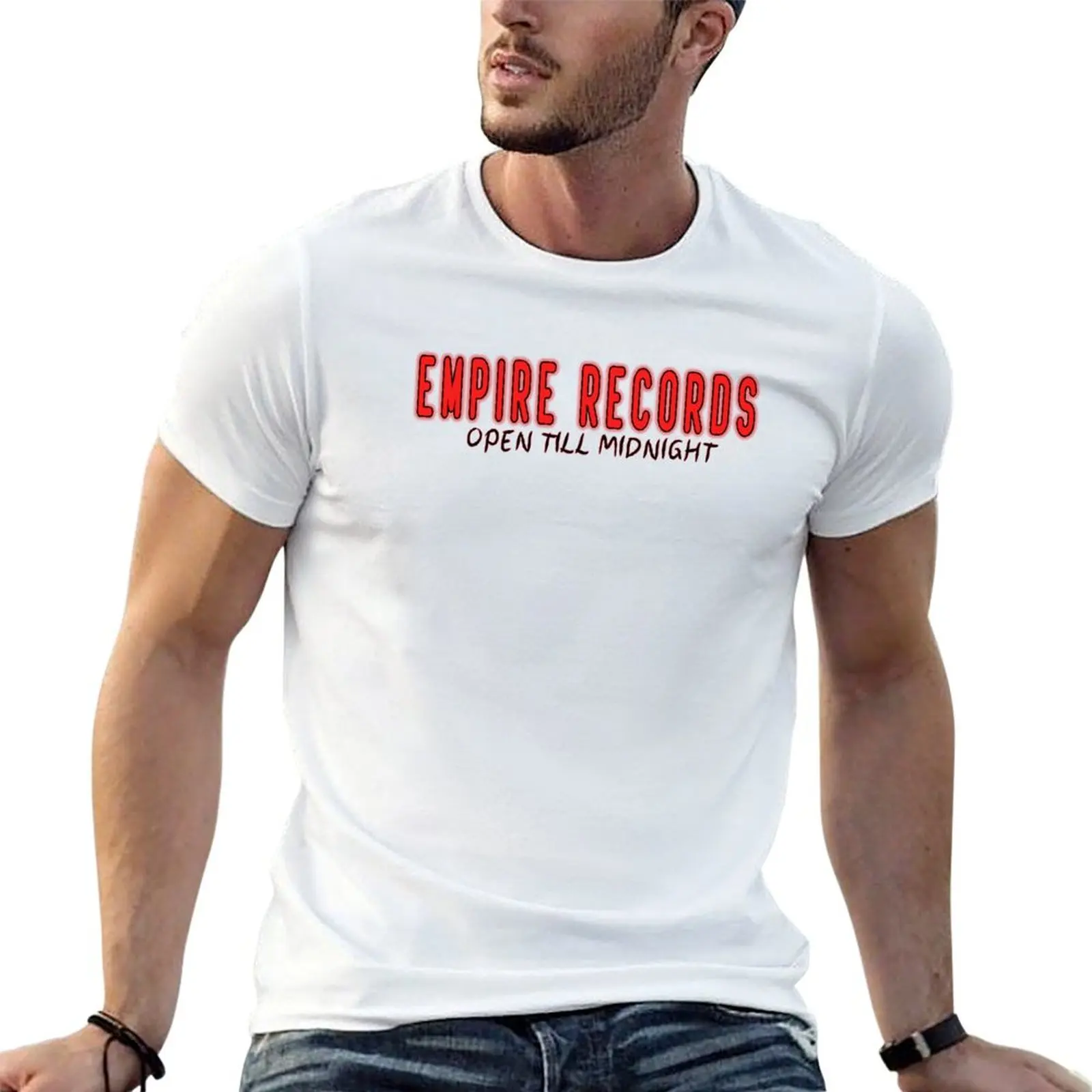 Empire Records Open Till Midnight T-Shirt Basic Simple Design Short Sleeve Shirt