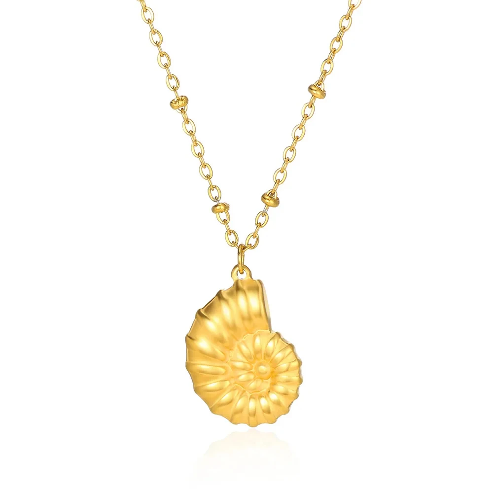 Fashion Conch Pendant NecklacesFor Women Gold Color Stainless Steel Chain Conch Necklace Shell Ocean Jewelry Wedding Gift 2024 image 6