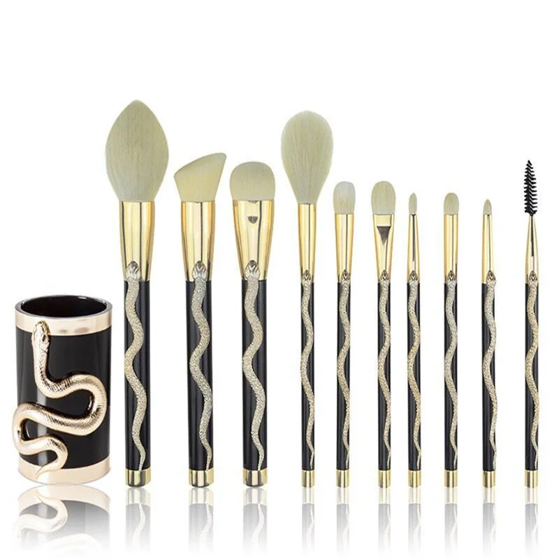 10 pcs/Set Soft skin-friendly nice the touch easy to color comfort stereto-handle makeup brush set