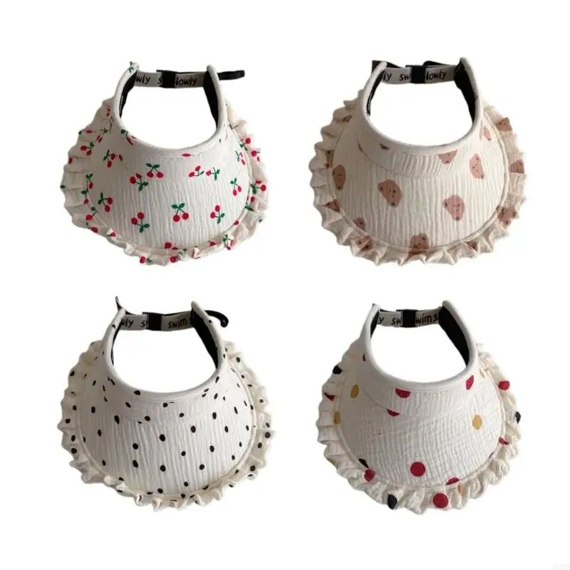 K92D Breathable Sun Hat Outdoor Fun Hat Bear Dotted Print Baby Summer Hat Comfortable Hat Keep Child Comfortable in the Sun