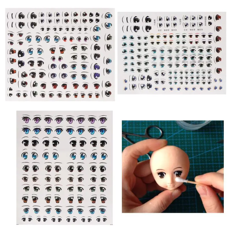 Cartoon Eyes Anime Figurine Dolls Eye Water Stickers For DIY for Doll Acce