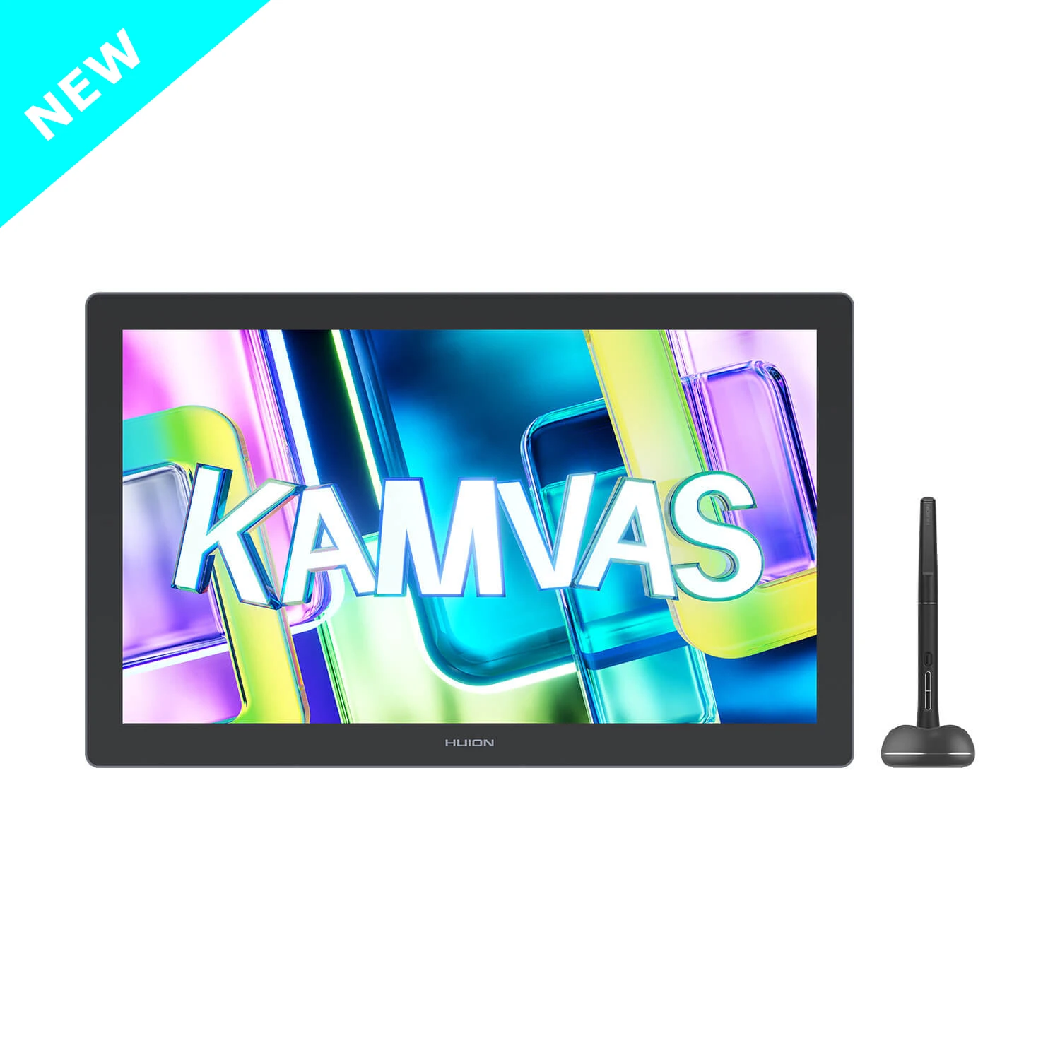 Huion New Graphics Tablet Kamvas 22 (Gen 3) 2.5K Screen Drawing Display with PenTech 4.0 Stylus Canvas Glass 2.0 Ambient Light