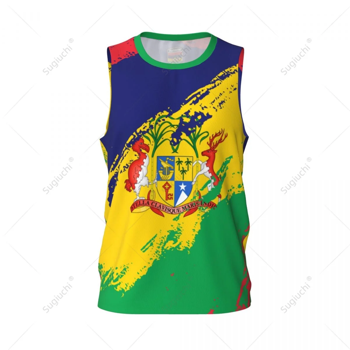 Men Basketball Sports Mauritius Flag Running Fitness Multifunction Jersey Sleeveless shirt Custom Name Nunber Exclusive