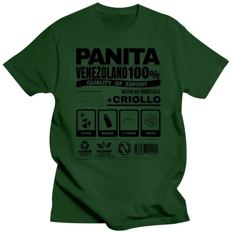 Panita Venezolano - Funny Men Black Short Sleeve Cotton Hip Hop T-shirt Print Tee Shirts  Venezuela Shirt Tshirt