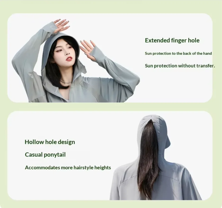 Sun-Protective Women's 2026 Summer Polyester Ice Silk UV-Proof UPF50+ Quick-drying Light Thin
