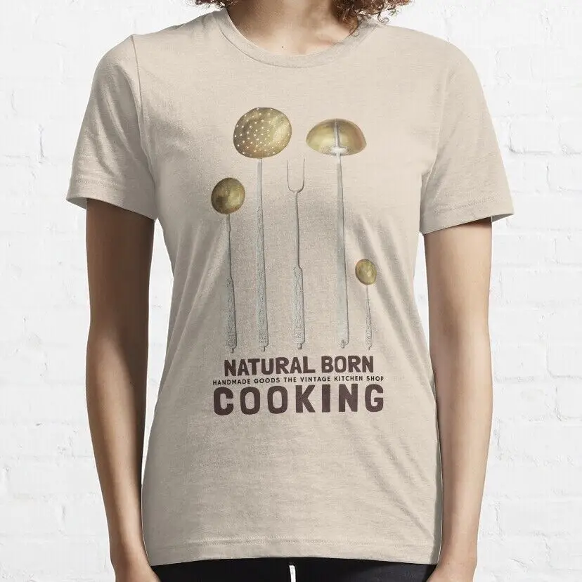 The Natural Born Cooking Vintage  Shop Essential    Unisex summer T-shirt Cotton fashion couple clothes