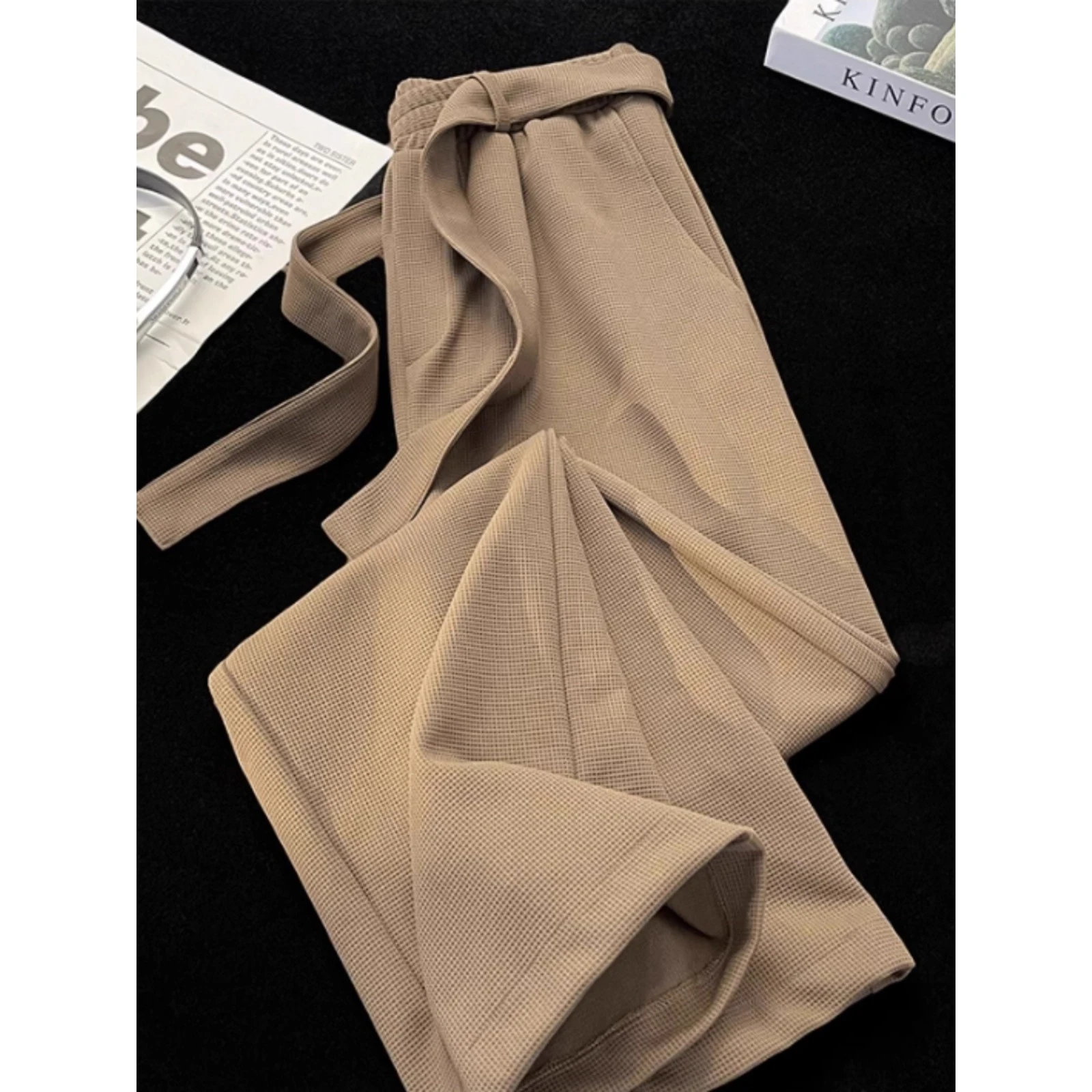 

Men's Casual Wide Leg Suit Pants Autumn Winter plus Size 300 Pou Vintage Straight Cut Leisure Trousers Comfortable Drapey ...