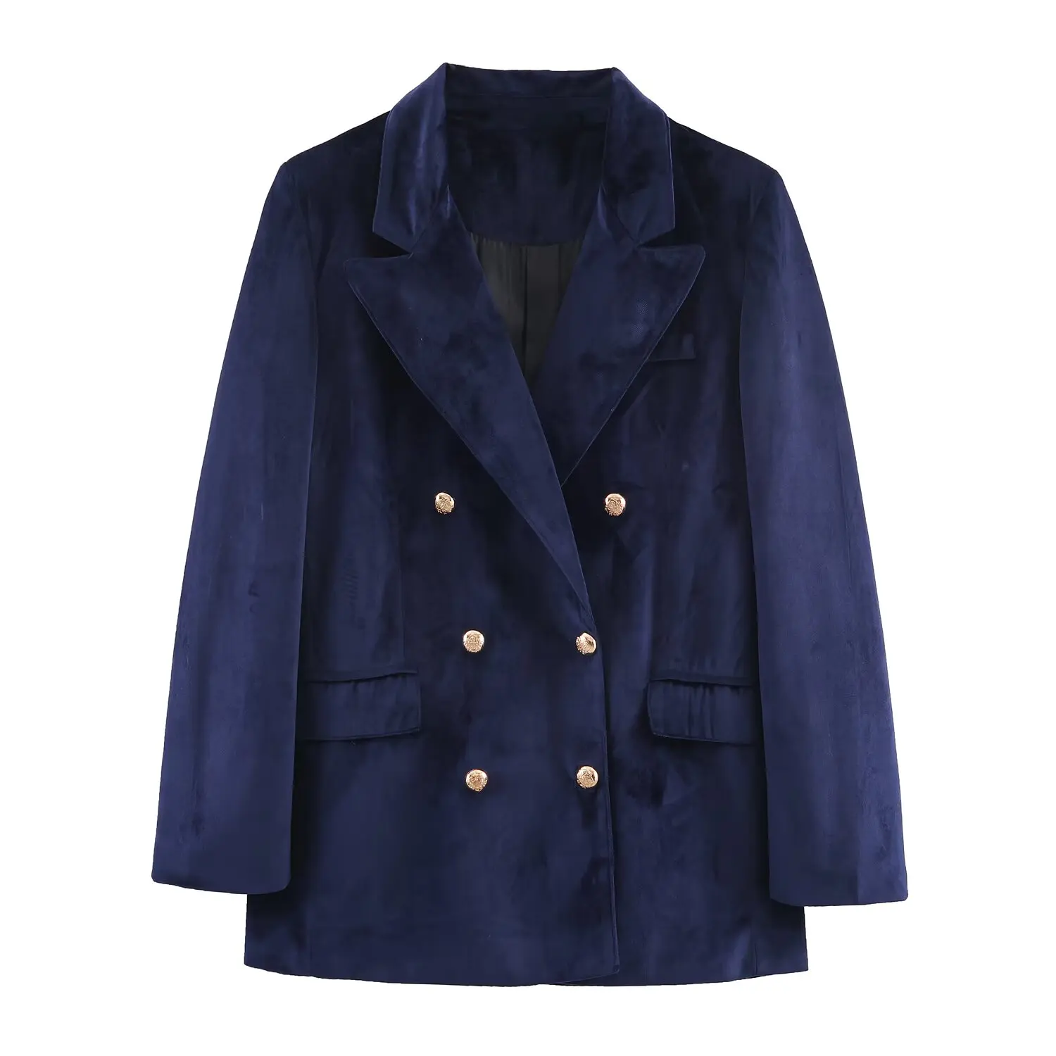 

Новая женская одежда 2025: модная и универсальная однотонная бархатная куртка в европейском и американском стиле.