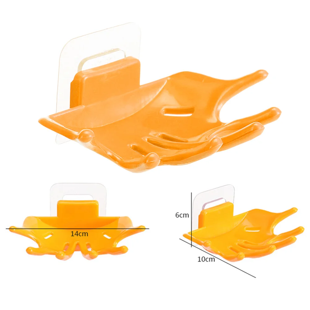 

Soap Box Portable Hand Shaped Case Container Holder with Drain Lightweight Travel Size Two Layer Design Keep Soap Dry Bathroom