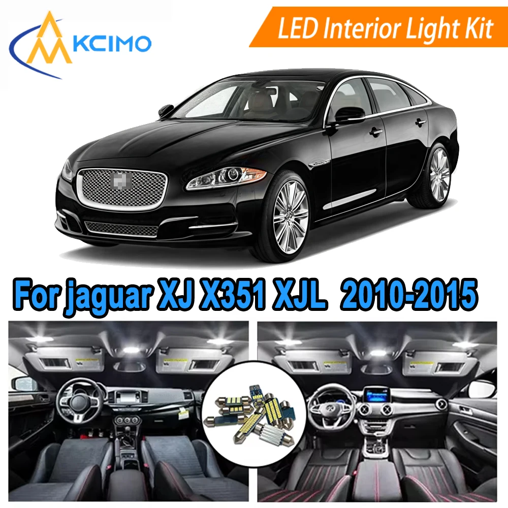 

LED Interior Lights Bulb Kit For Jaguar XJ X351 XJL XJR (2010-2015) Dome Map Door Courtesy License Plate Lights