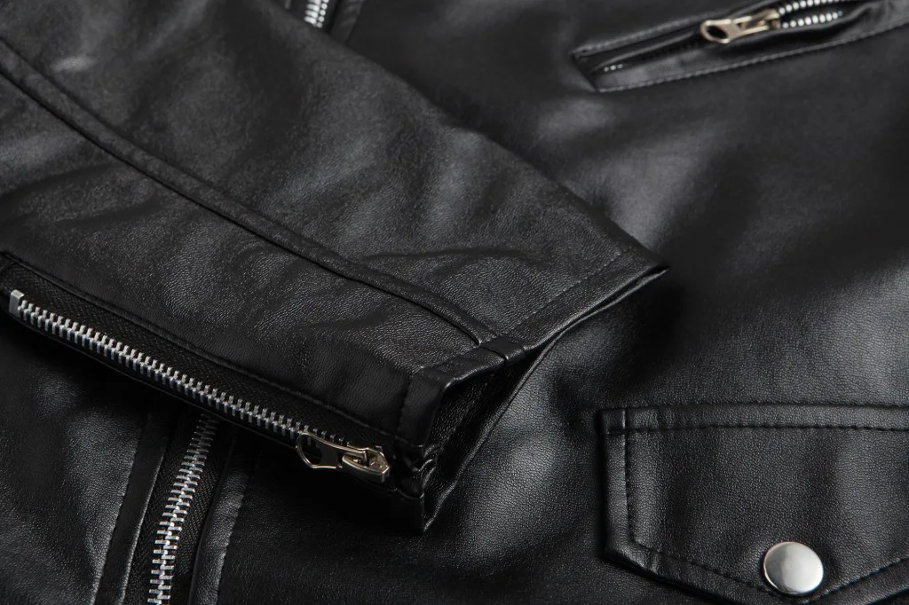 2023 Mens Fashion Leather Jacket Slim Fit Stand Collar PU Jacket Male Anti-wind Motorcycle Lapel Diagonal Zipper Jackets Men 11 S176cac0c5c1841ea8d4163d2658d02e5u