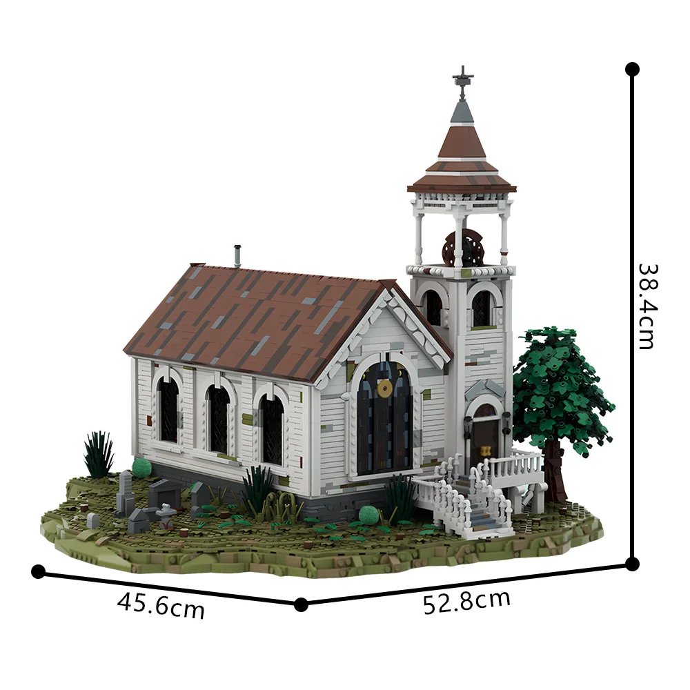 MOC Westerse Kerk Bouwstenen Model Valentijn Red Dead Redemptions Architectuur Bricks Gemonteerd Speelgoed voor Kinderen Gift