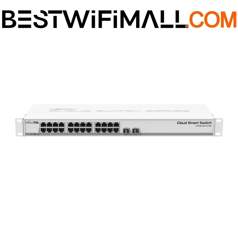 

MikroTik CSS326-24G-2S+RM Switch 24 Port Gigabit Ethernet With 2 SFP+ Ports Intelligence Network Management