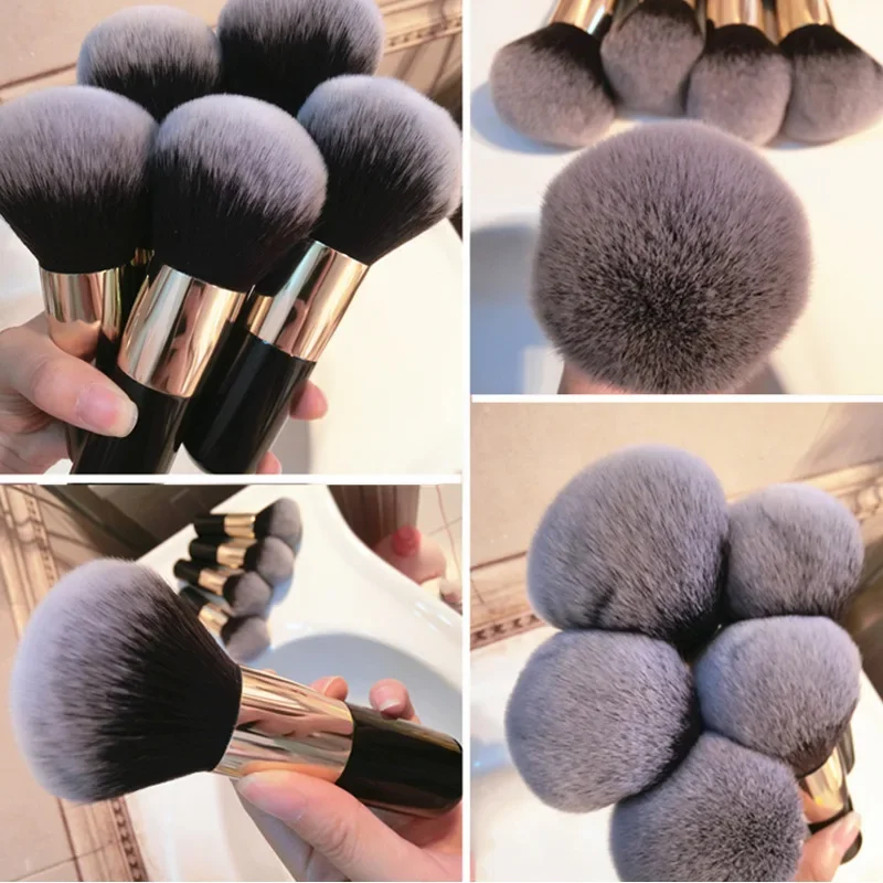 Large Round Handle Powser Brush Black Makeup Brushes Fluffy Soft Professional Powder Foundation Blush Brush Cosmetic Accessories