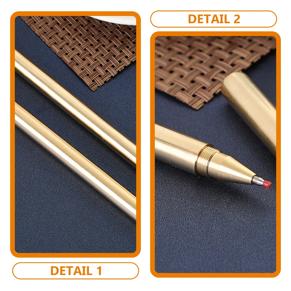 

Ball Point Pens Retro Advertising Ink for Writing Fancy Fine Copper Tip Golden Metal Office
