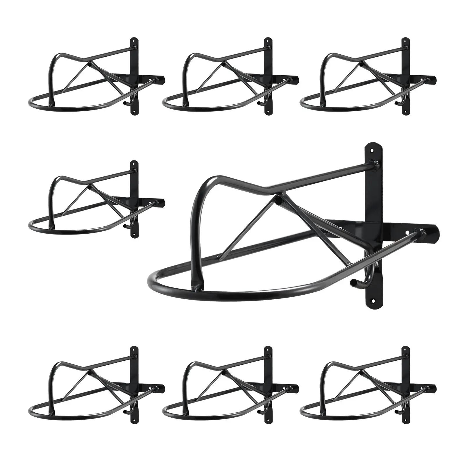 Wall Mount Saddle Rack, 27.3 x 16.3 x 12.5 in, 8 Packs Horse with Pad Bar, Portable Stand for English & Western, Tack Storage