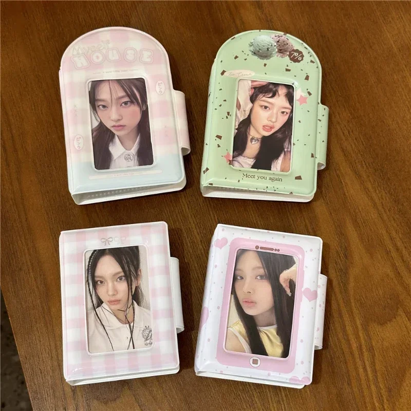 

Original Design Cute Summer Ice Cream Mini Photo Album with Chain 3 Inch Photo Card Binder for Kpop Idol Pictures Girls Fashion