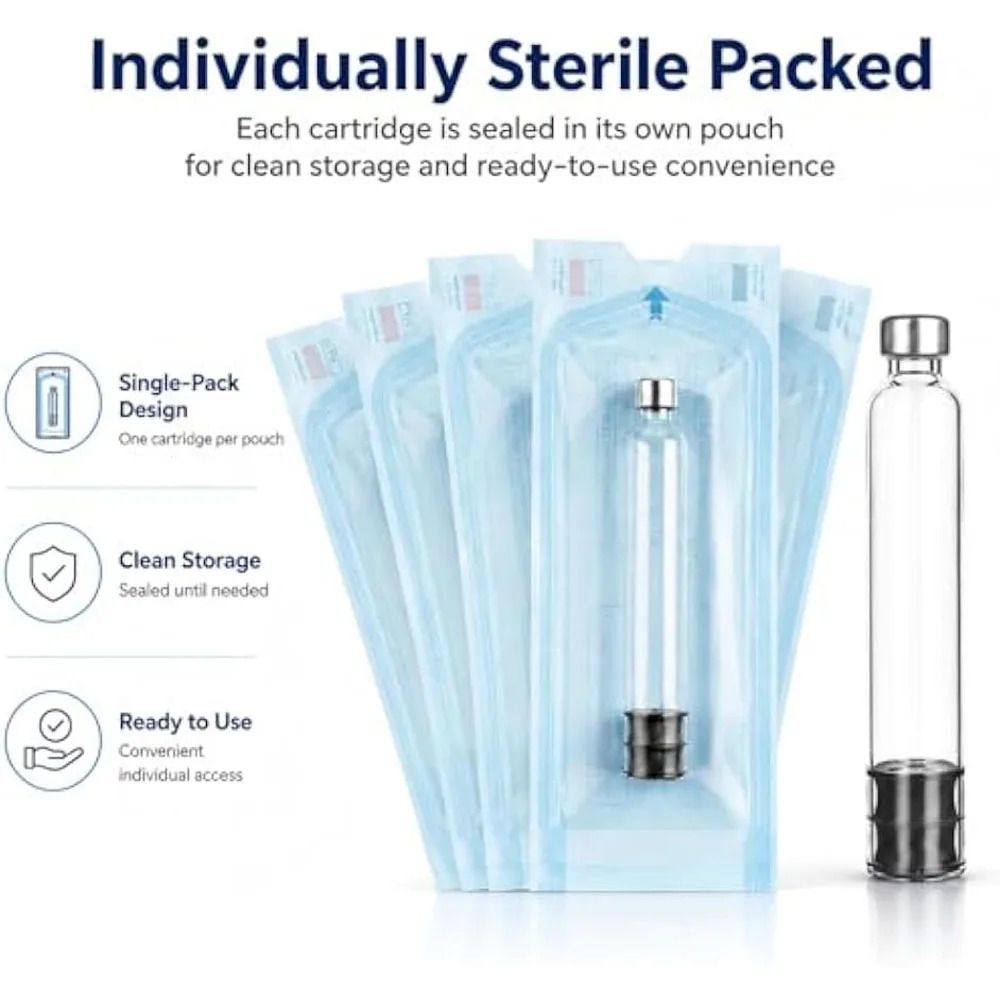 5-50PCS 3ml Disposable Sterilized Insulin Pen Cartridge Cassette Bottle, Individual Pack Glass Vial for Reusable Injection Pen