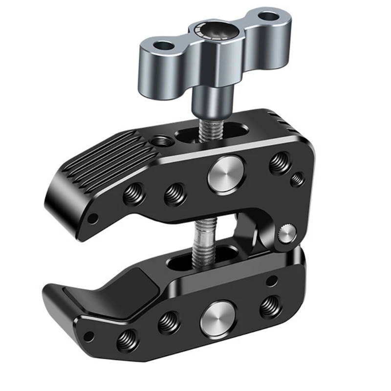 Strong C Clamp with 1/4inch-20 & 3/8inch-16 Thread Hole Metal Desktop C Type Clip Aluminum Alloy Tube Mount Holder