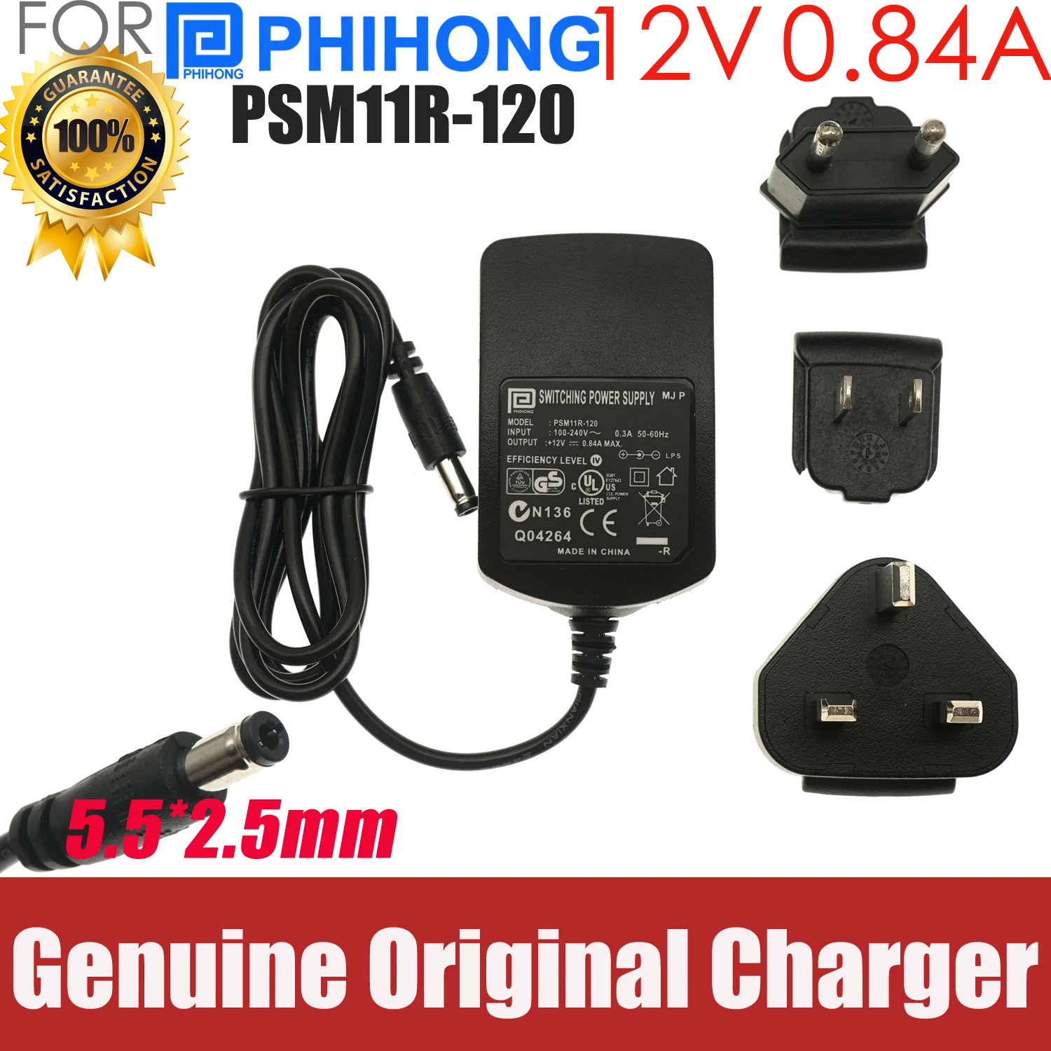Phihong PSM11R-120 12V 0.84A Switching Power Supply AC Adapter for Mettler Electronic Scale Charger