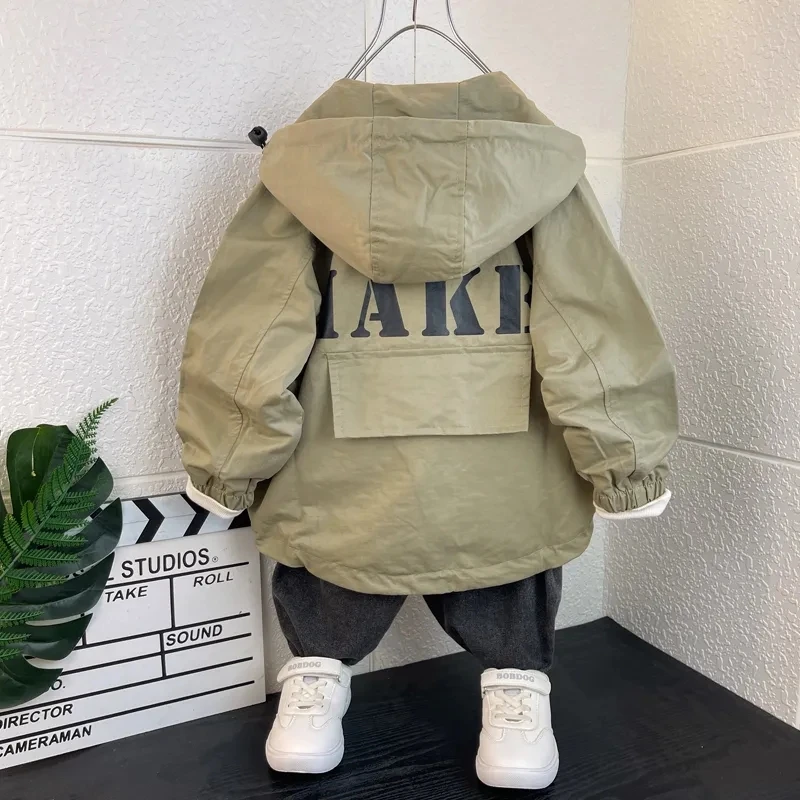 Kinder kleidung Frühling und Herbst Jungen Wind jacke Mantel neue Jungen Mode Kapuzen jacke Kinder Baby jacke