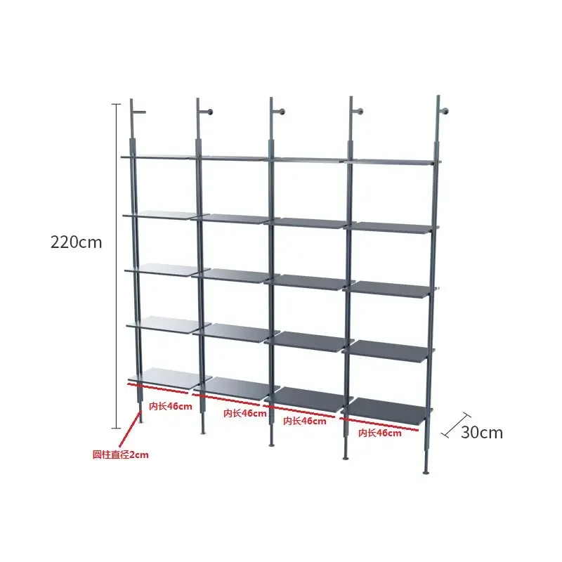 Shelf racks, multi-layer shelves, storage shelves, floor-to-ceiling partitions, display racks, living room iron bookshelves,