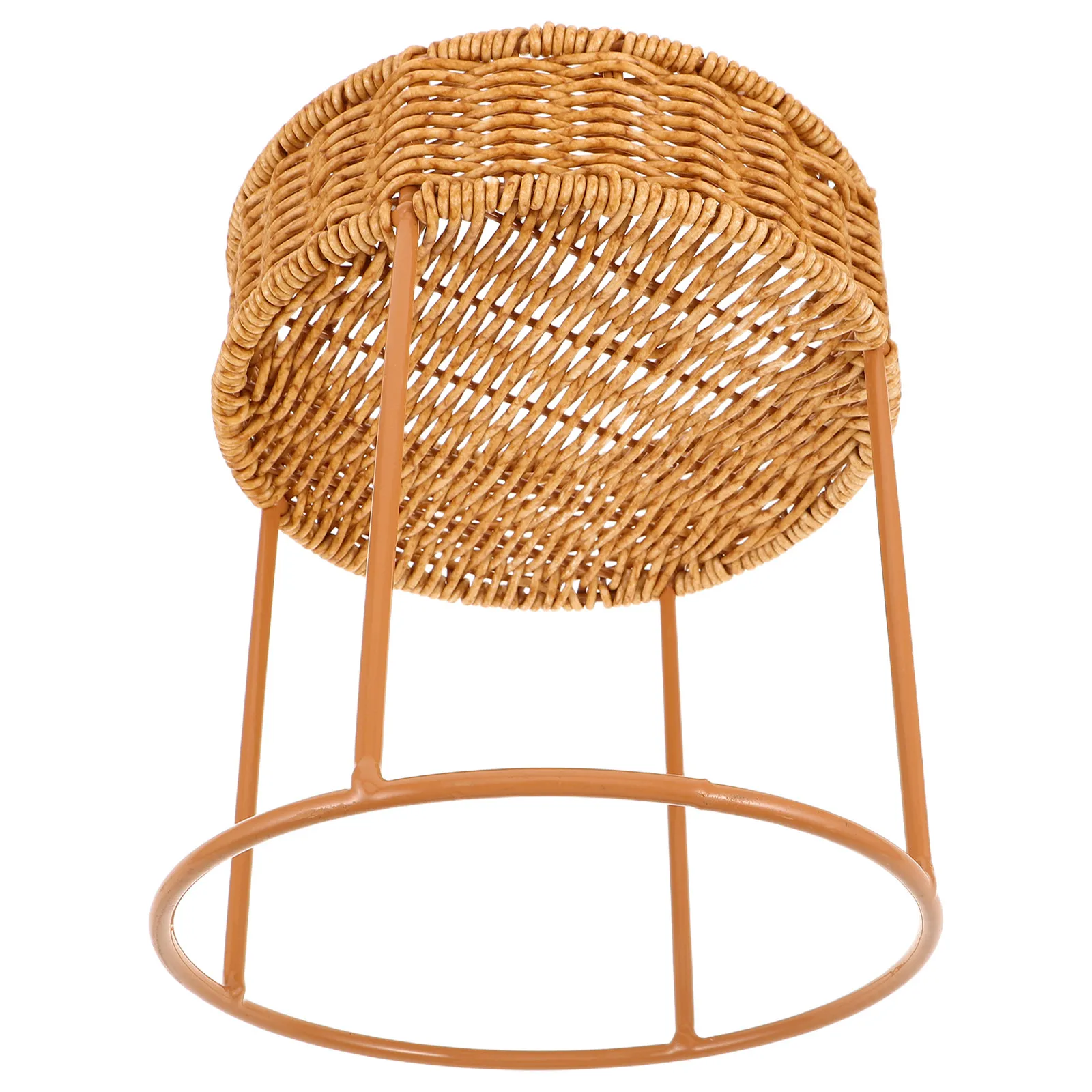 Rattan Plant Stand Mini Flower Rack Desktop Flower Stand Indoor Plant Display Shelf Decorative Flowerpot Organizer for Tabletop