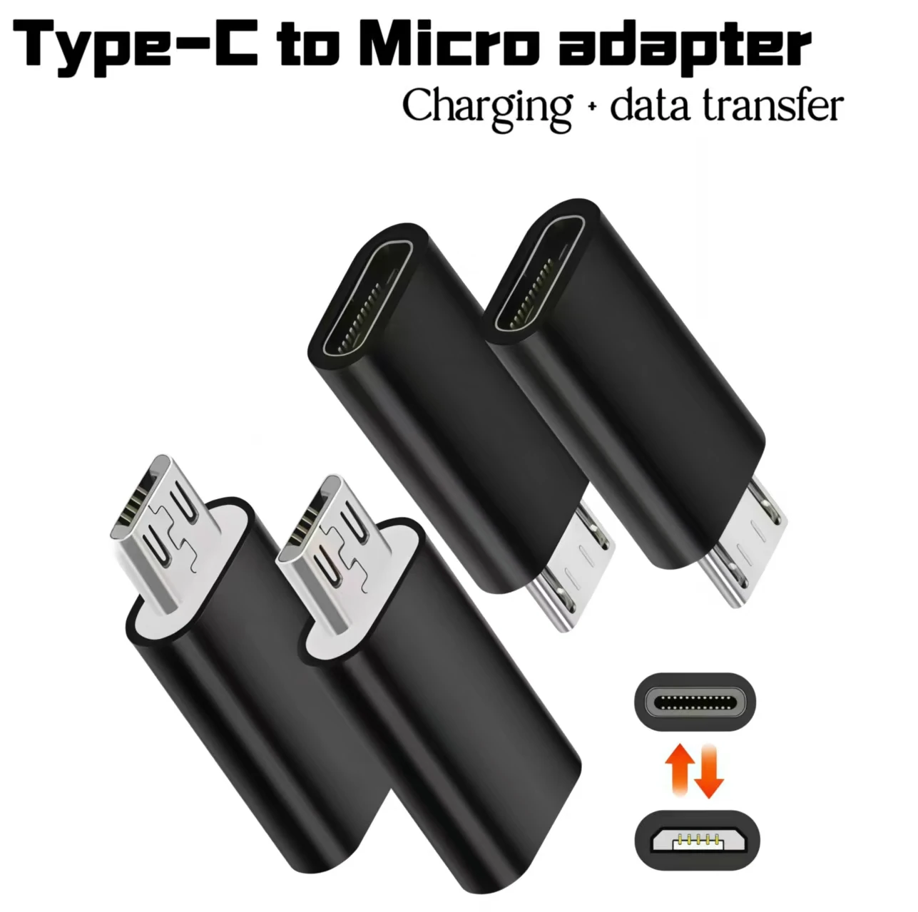Mini Type C To Micro USB Android Charging Adapter Converter for Samsung Xiaomi Huawei Usbc To Microusb V8 Sync Charger Jack