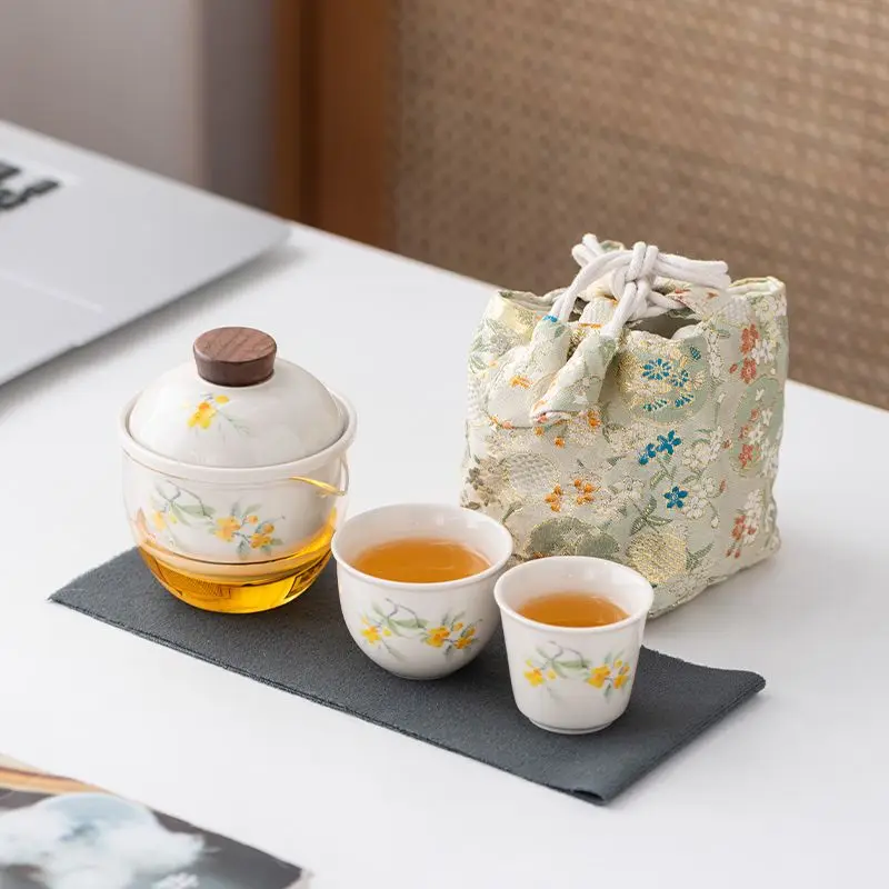 Upscale Tea Sets Ceramic Kung Fu Teaset Teacup Porcelain Service Gaiwan Tea Cups Mug of Tea Ceremony Teapot