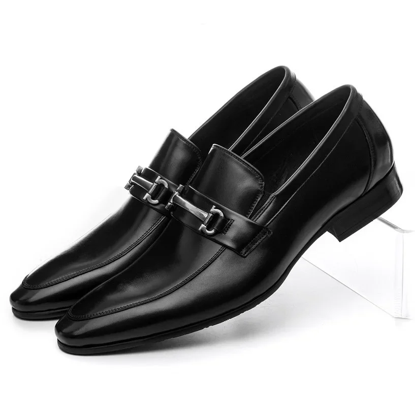 

Fashion Black / brown tan loafers shoes mens dress shoes genuine leather wedding shoes mens business shoes with buckle