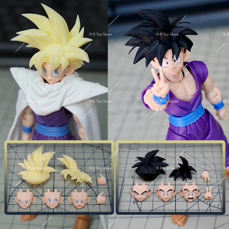 

In Stock Nono Custom KO AH001 AH003 Dragon Ball Z SHF Super Saiyan SSJ Son Gohan Accessories Headsculpt Anime Action Figure Toys
