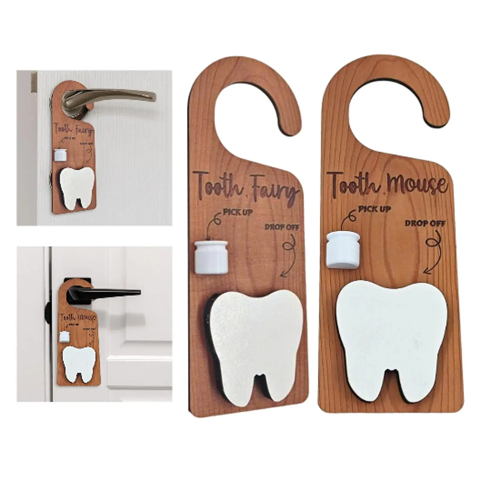 

Wooden Tooth Door Hanger Encourage Gift Holder Decorative Sign for Classroom Lost Teeth Kids Boys Girl Home Children Birthday