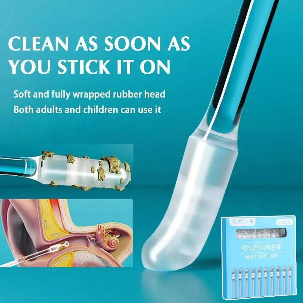 Durable Disposable Disposable Ear Swabs Ear Cleaner Soft Sticky Earwax Remover Stick Ear Wax Removal Tool for Olders Adult Kid