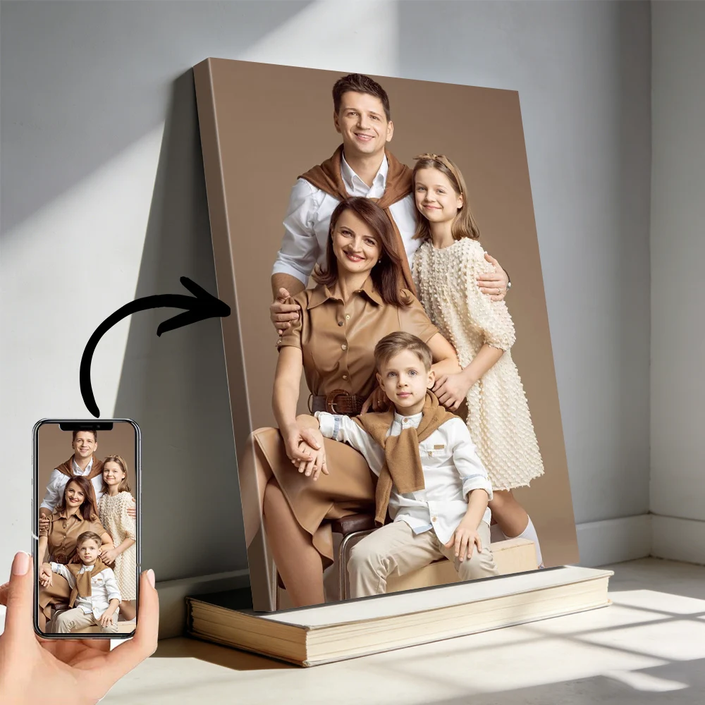 1 Stück personalisiertes Fotoleinwandbild mit DIY-Holzrahmen oder rahmenloses Poster, personalisiertes Geschenk für Liebende, anpassbare Heimdekoration