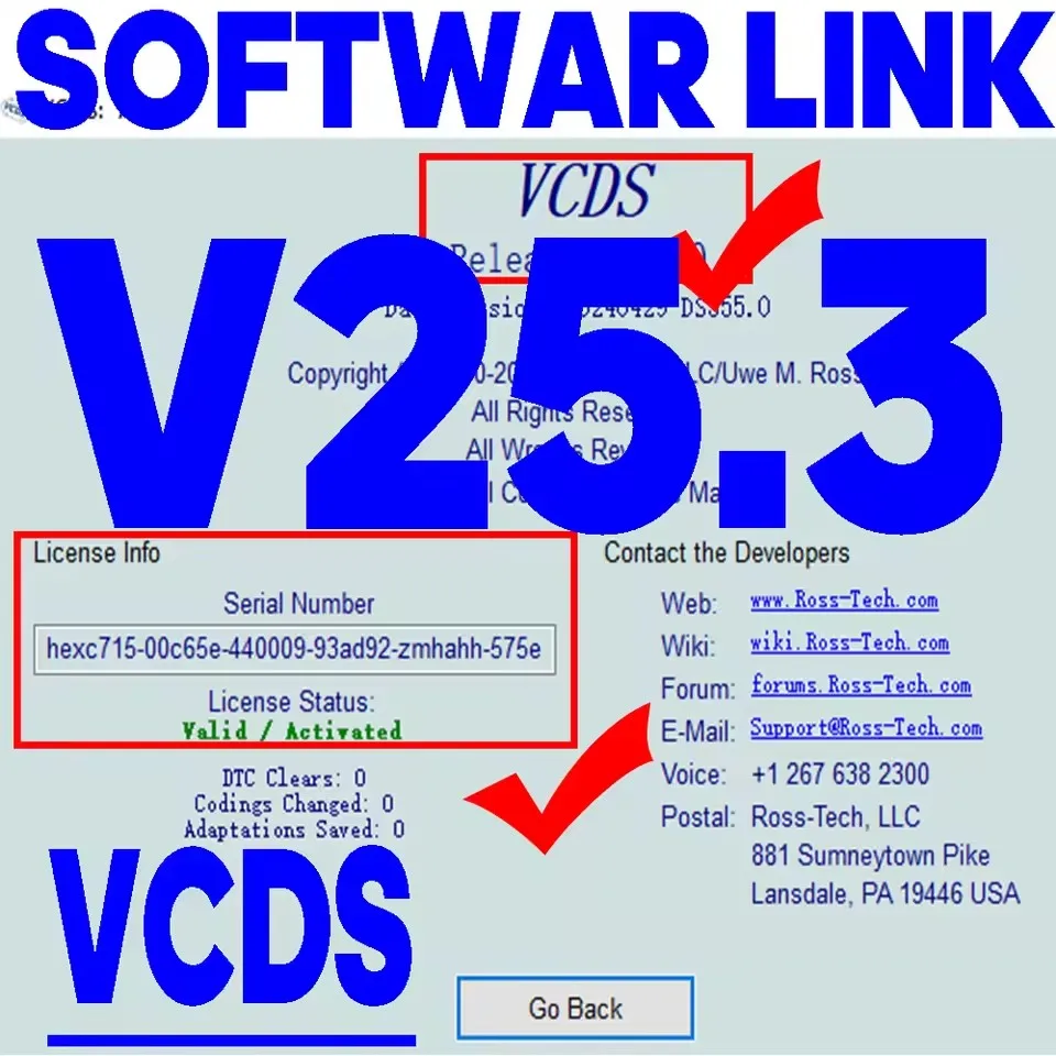 UPDATE SOFTWARE 25.3.2 -2026 VAG COM OBD2 Scanner VAG HEX V2 USB Interface Unlimited VINs Multilingual
