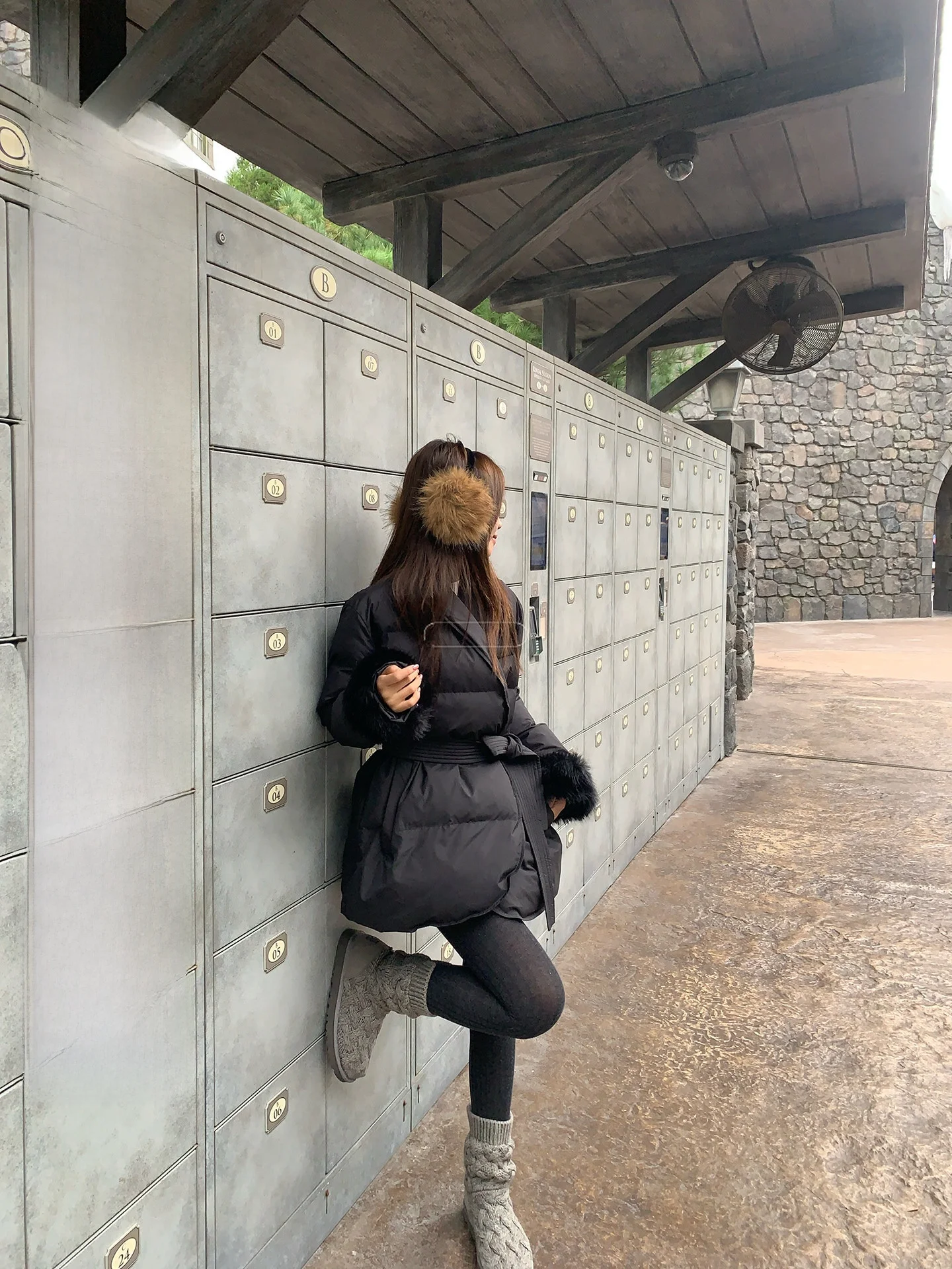 

Женское длинное пальто YOKLASS из утепленного хлопка с эффектом утягивания талии, в корейском стиле, осенне-зимнее, класса люкс, модное