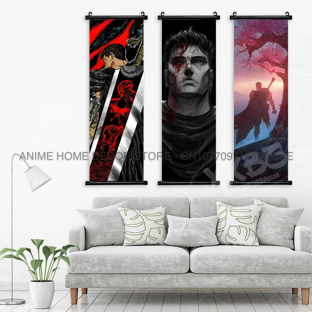 Berserk Poster Anime Scrolls Picture Guts Hanging Painting Griffith Wallpaper Casca Home Decoration Black Swordsman Wall Artwork