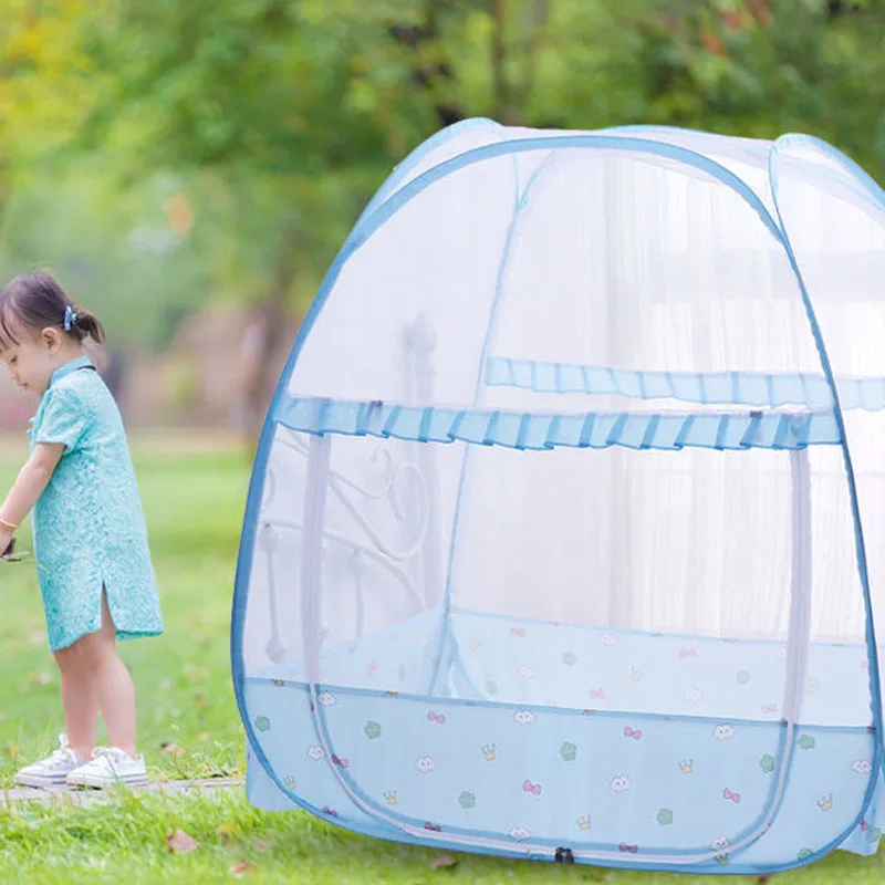 Folding Children Bed Mosquito Net Baby Mongolia Yurts Tent Multi-function Mosquito Netting for Kids Newborn Crib Canopy Baby Cot image 6