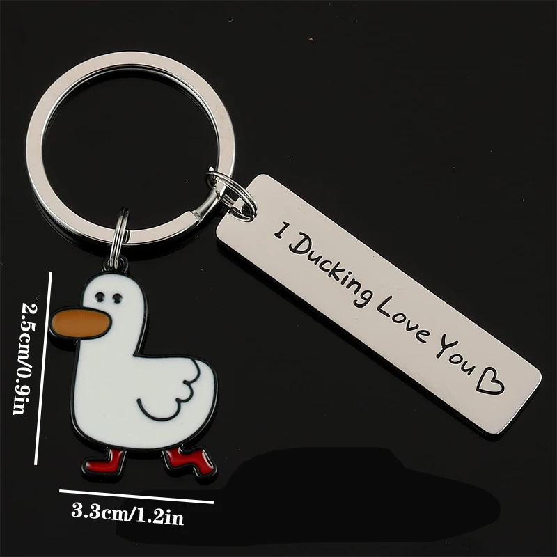 Llavero divertido de pato para parejas, joyería para el Día de San Valentín, regalo para novio y novia