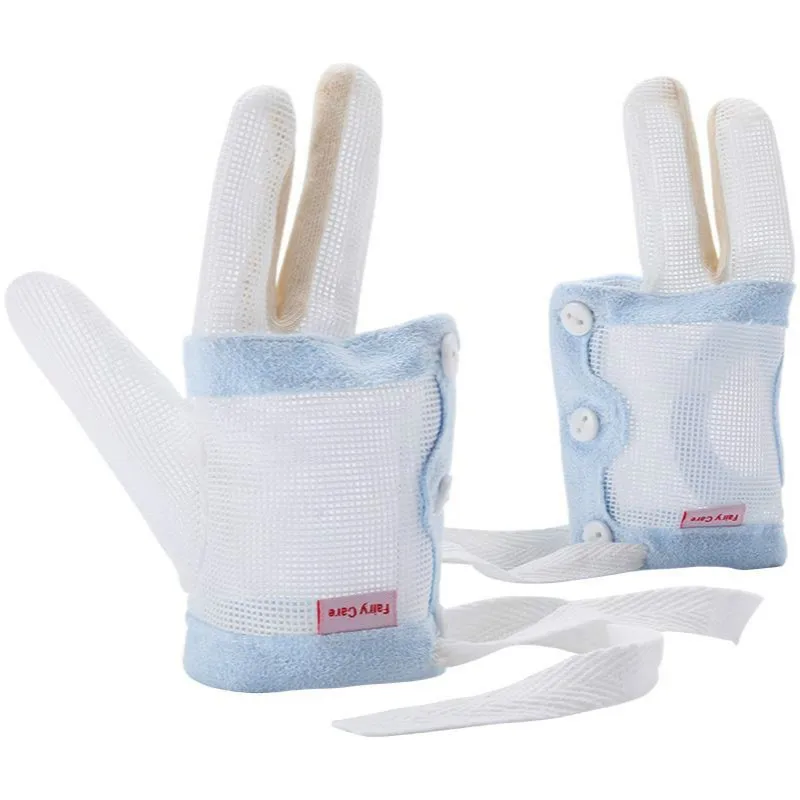 

Prevent Hand Sucking Gadgets Middle Index Finger Children Stop Eating Finger Corrector Breathable Thin Anti-Scratch Face Glove