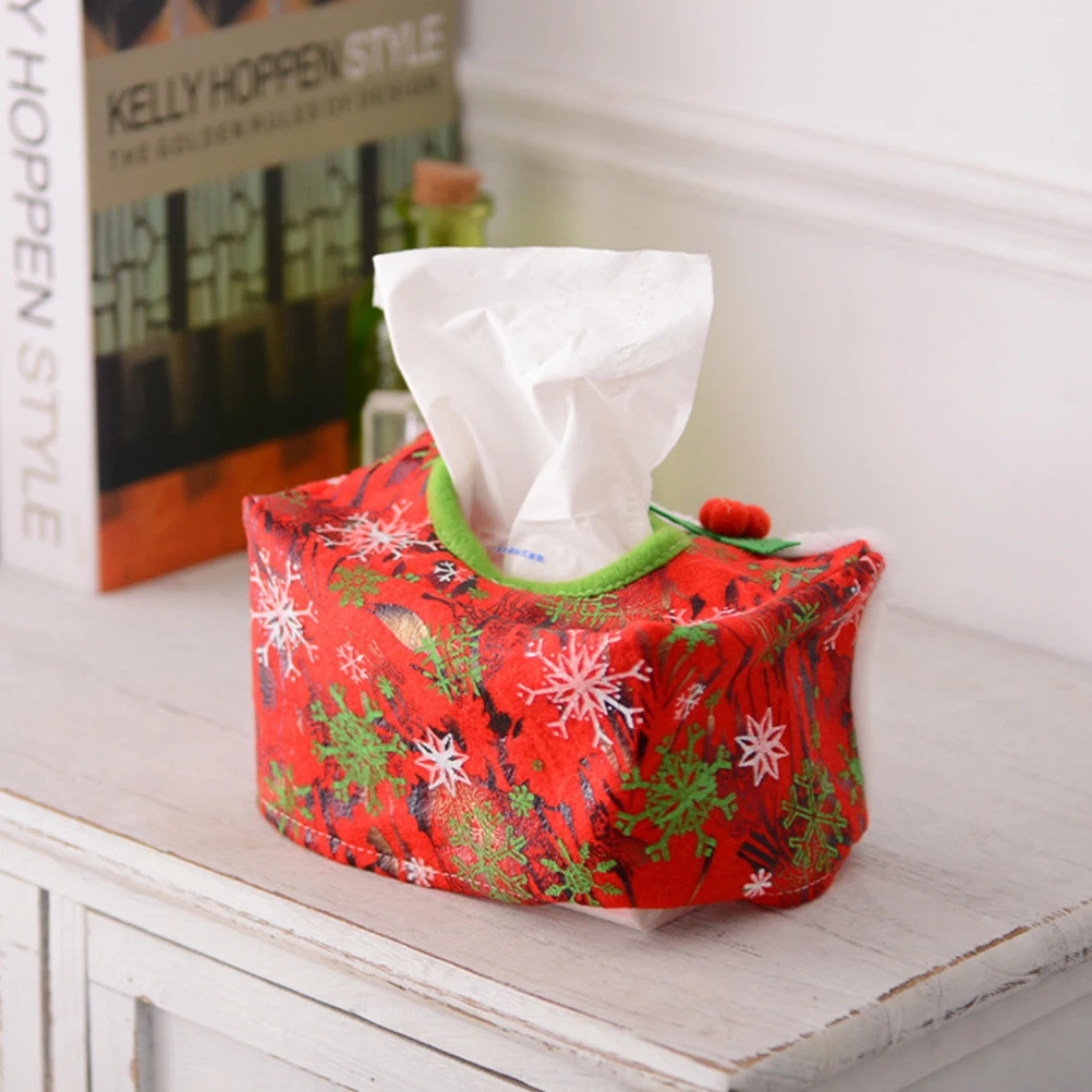 

2pcs Desktop Decorative Box Christmas Cover For Home Living Room Bedroom Shop Decorative Tissue Box Holder Xmas Tissue Holder