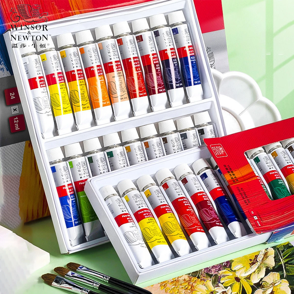 Winsor&Newton 12/18/24 Color Oil-Based Oil Paint,Professionals Artist Tools for Canvas,Wood,Crafts,Paper Art Supplies Stationery