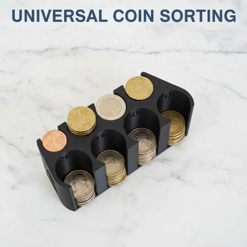 Euro Coin Storage Box Euro Holder Coin Dispenser 2€ 1€ 50c Coin Change Holders Plastic Coin Organizer Money Boxes