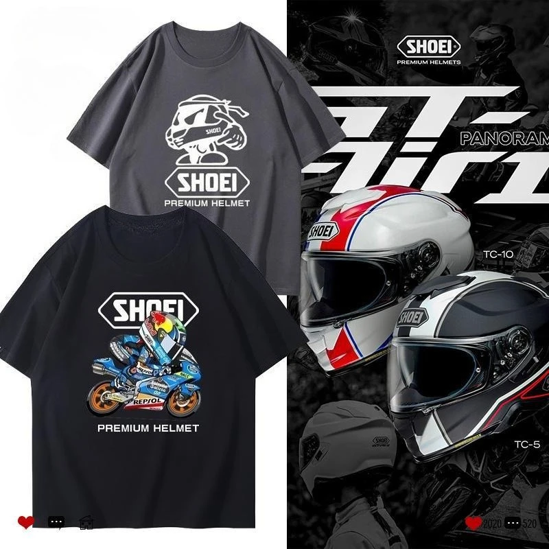 

Shoei Шлем Периферийный Локомотив с короткими рукавами Мужская и женская внедорожная мотоциклетная летняя дышащая футболка с короткими рукавами