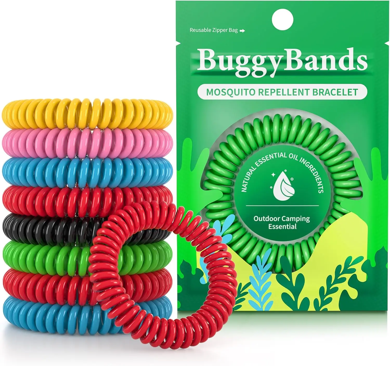 

24 Pack Mosquito Bracelets for Adults and Kids, DEET Free Natural Waterproof Wristbands for Camping Hiking