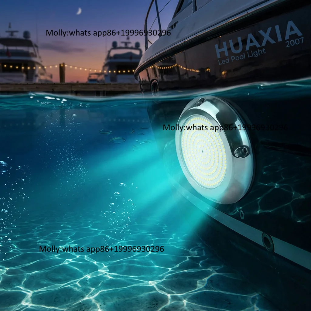 HUAXIA 18W LED Attracting Fishing Light Underwater LED Night Luring Lighting for Marine Boat Swimming Pool